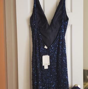 Vintage deep back plunge mini Scala dress